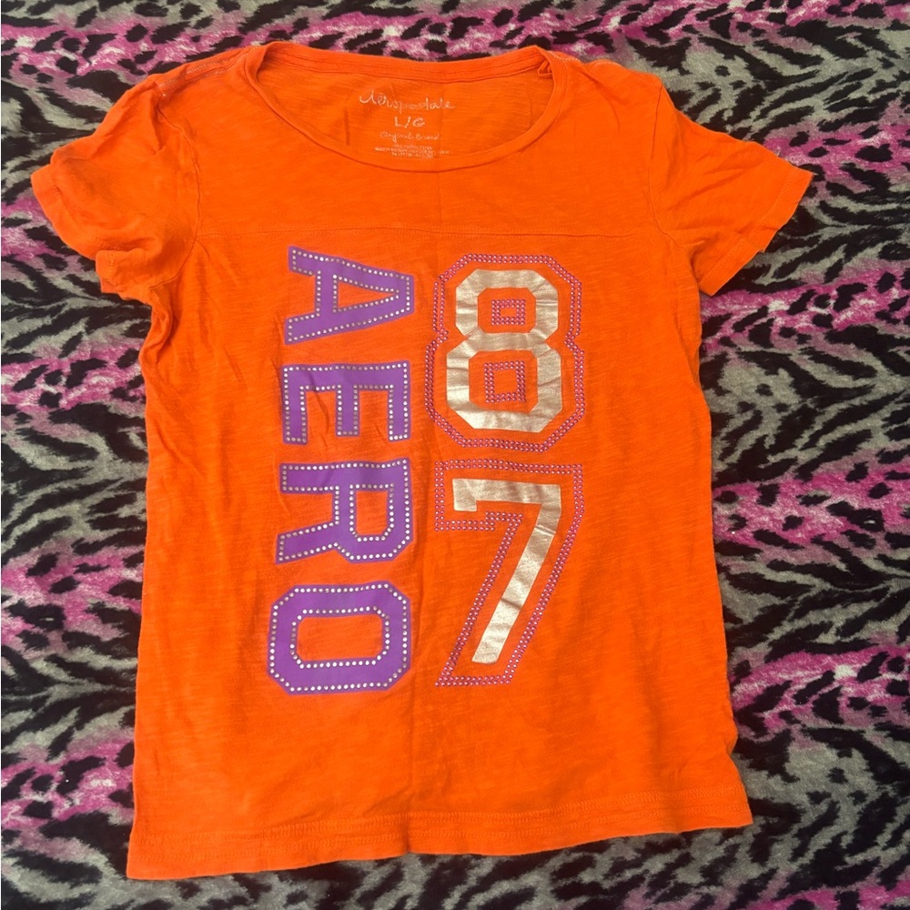 Aeropostale Orange Graphic Tee